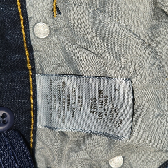 LEVIS 511 SLIM KIDS JEANS SIZE 4-5 YEARS DARK BLUE DENIM - Picture 10 of 11